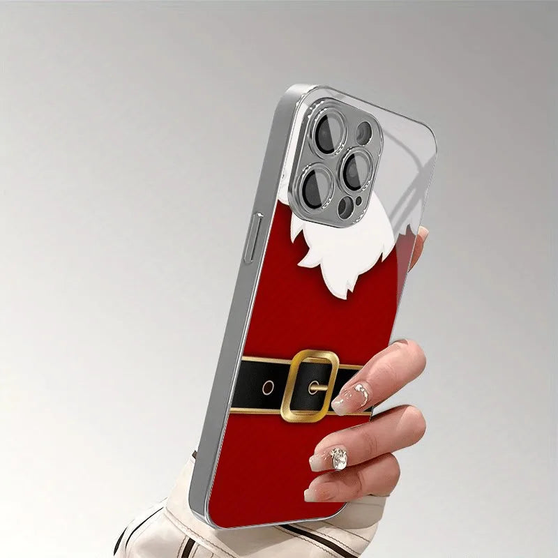 Weihnachtsmann Glas Hülle Silber für Samsung S25