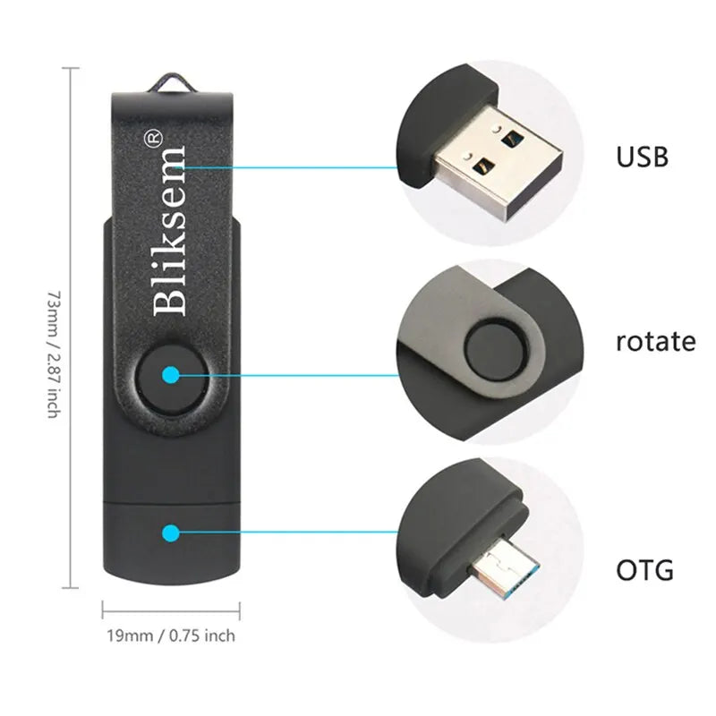 Bliksem OTG USB-Flash-Laufwerk 32GB 64GB Metall