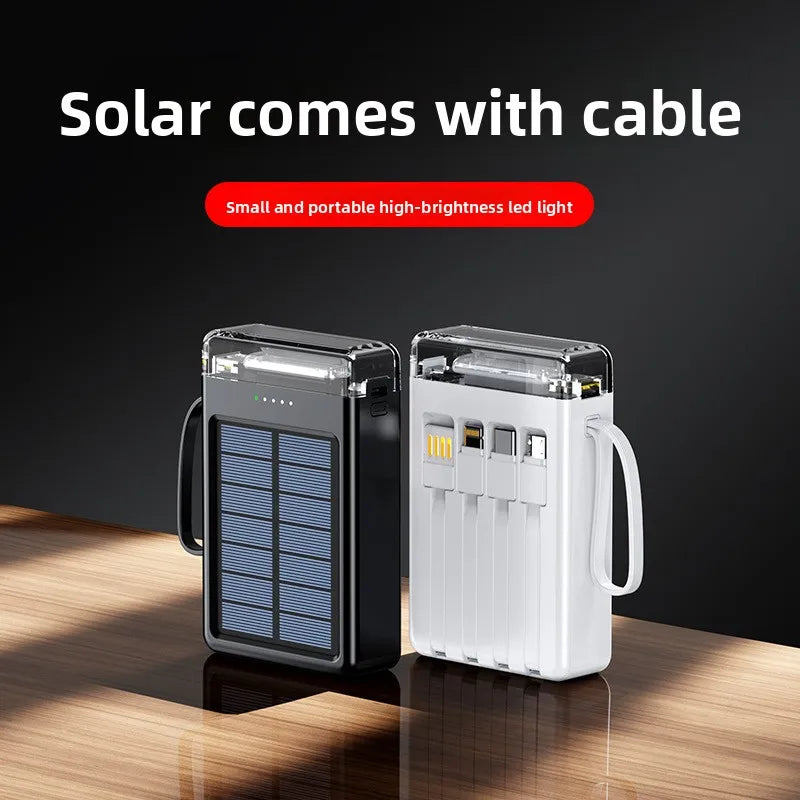 Mini-Solar-Powerbank 20000 mAh mit integriertem Kabel