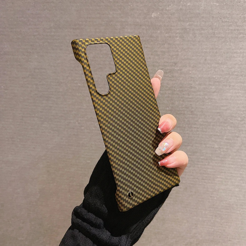 Rahmenlose Carbon-Textur Hülle für Galaxy S24 Ultra