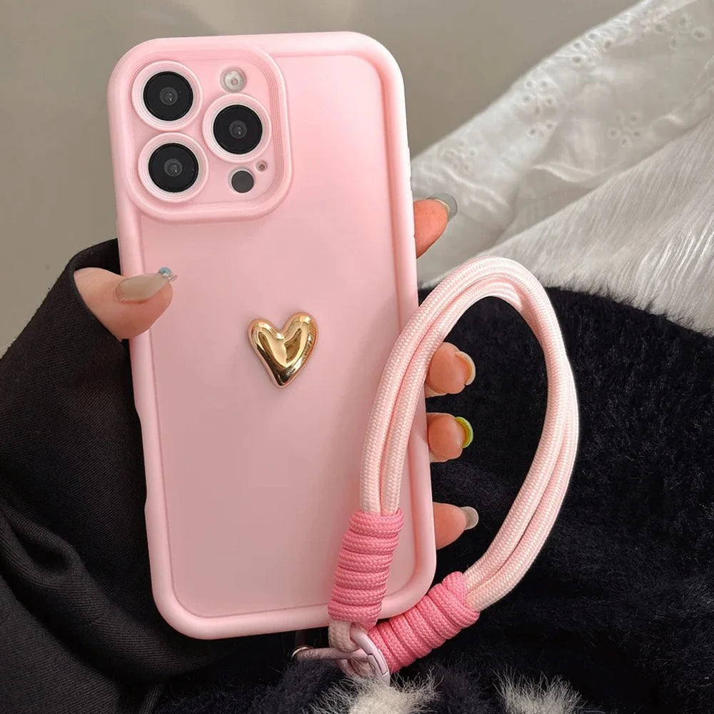 3D Love Heart Hülle mit Handgriff für Pixel 9 Pro