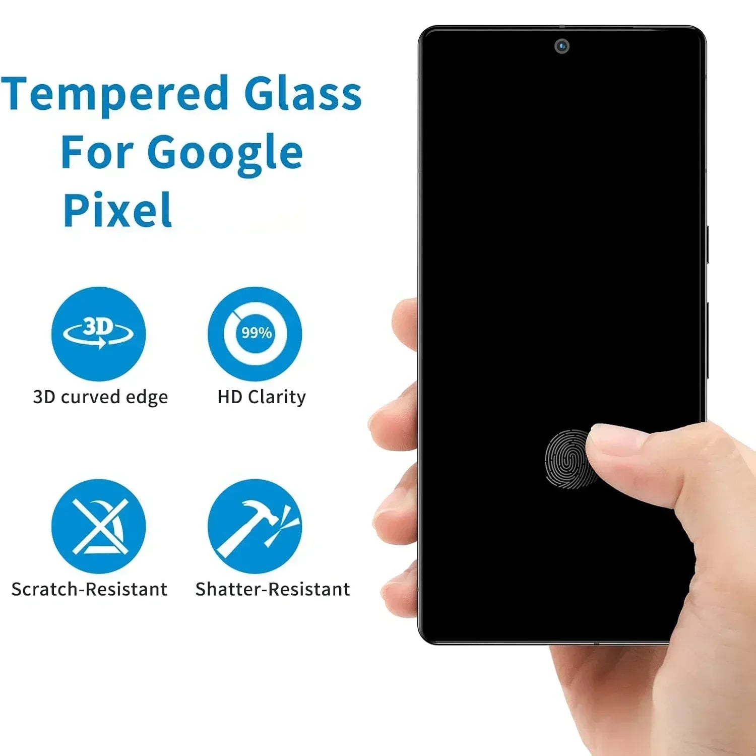 3D-UV-Glasfolie für Google Pixel 6-8 Pro