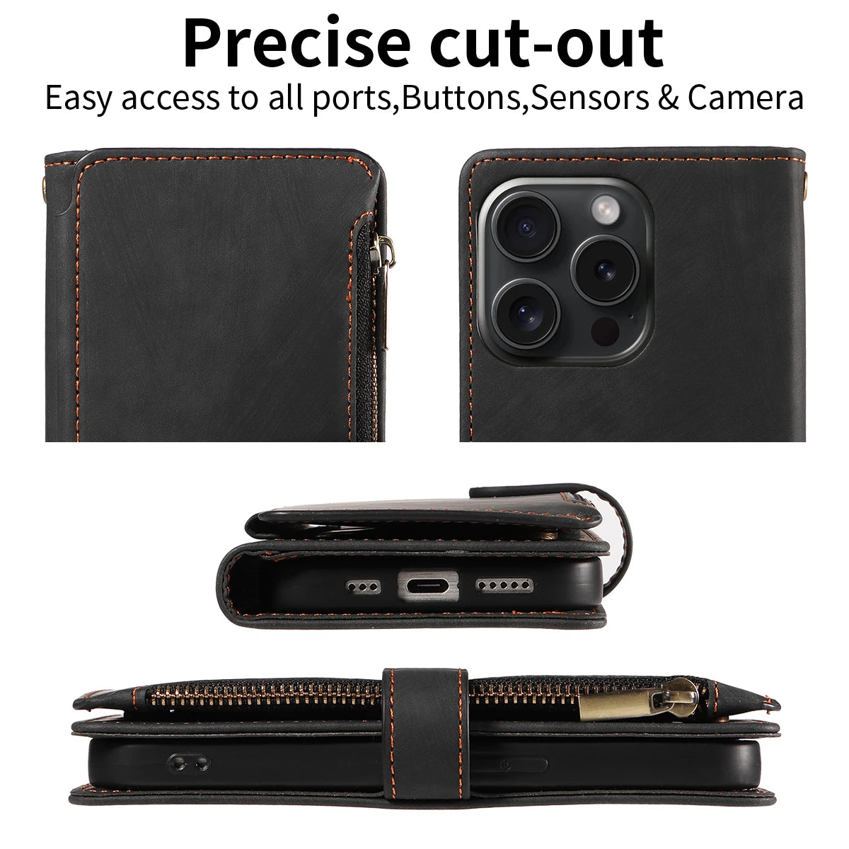 PU-Leder Reißverschluss Geldbörse für Xiaomi