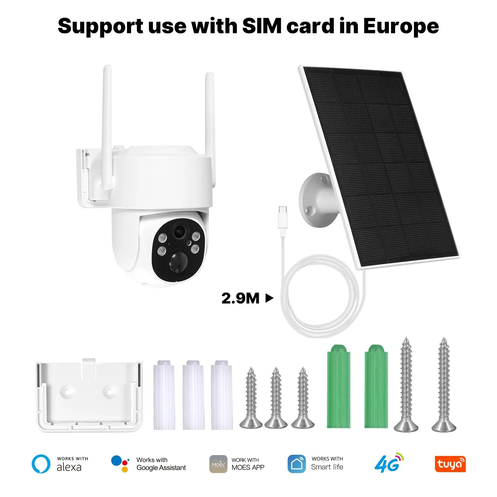 4MP Solar Überwachungskamera mit 4G WiFi & Farb-Nachtsicht