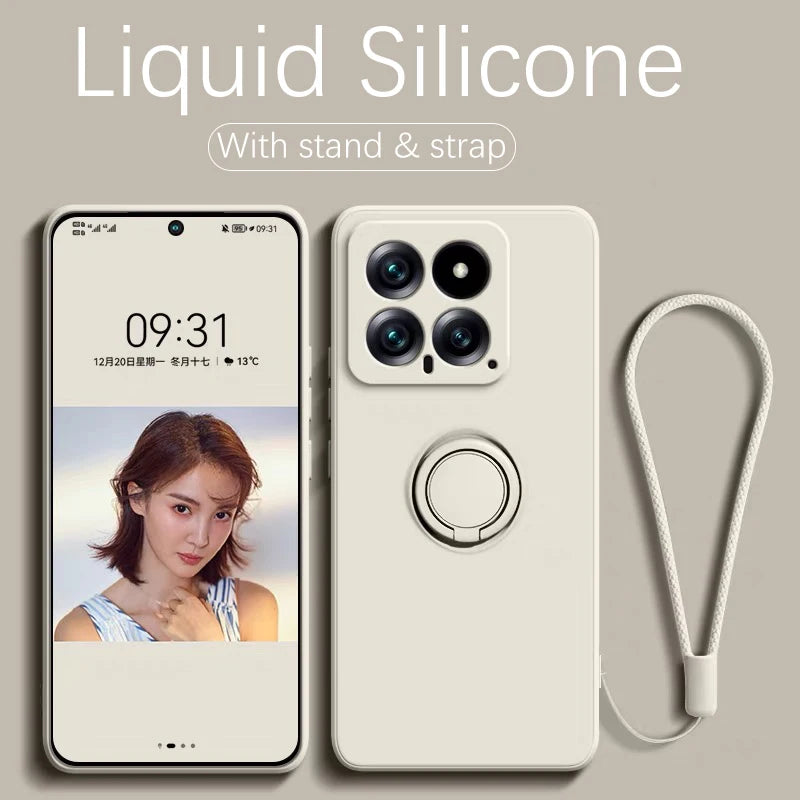 Silikonhülle mit Ringhalter für Xiaomi Mi-Serie