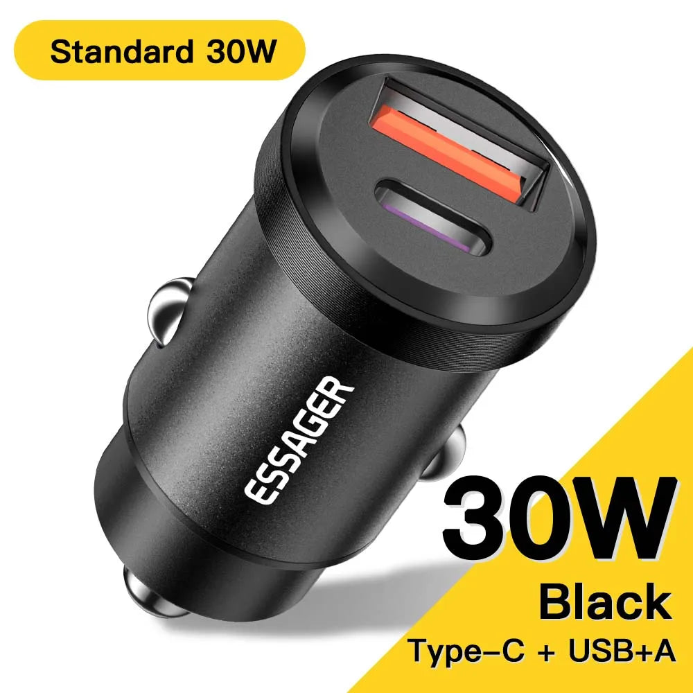 Essager 30W USB-C Autoladegerät Schnellladung QC PD