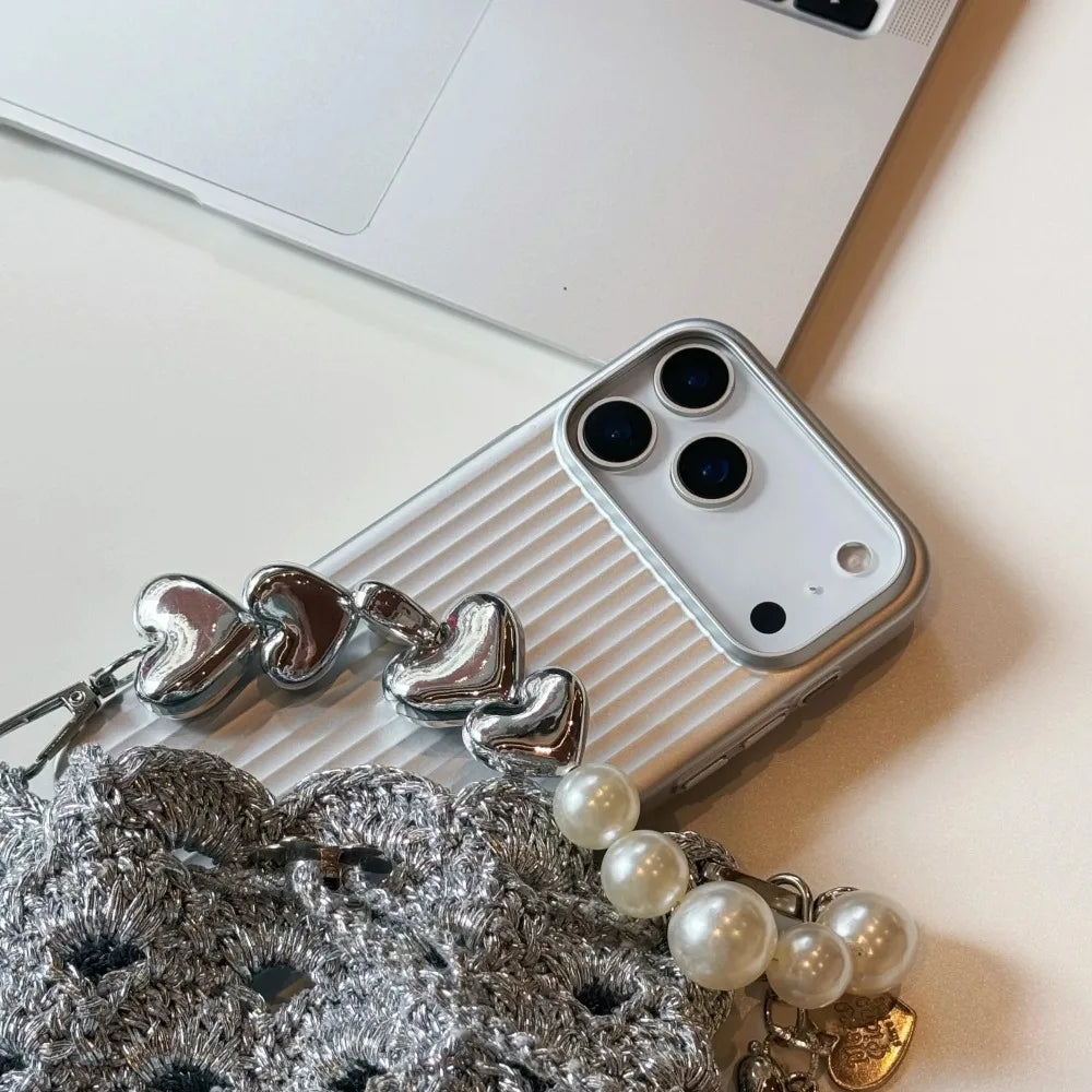 Luxury magnetic suitcase cover with striped design