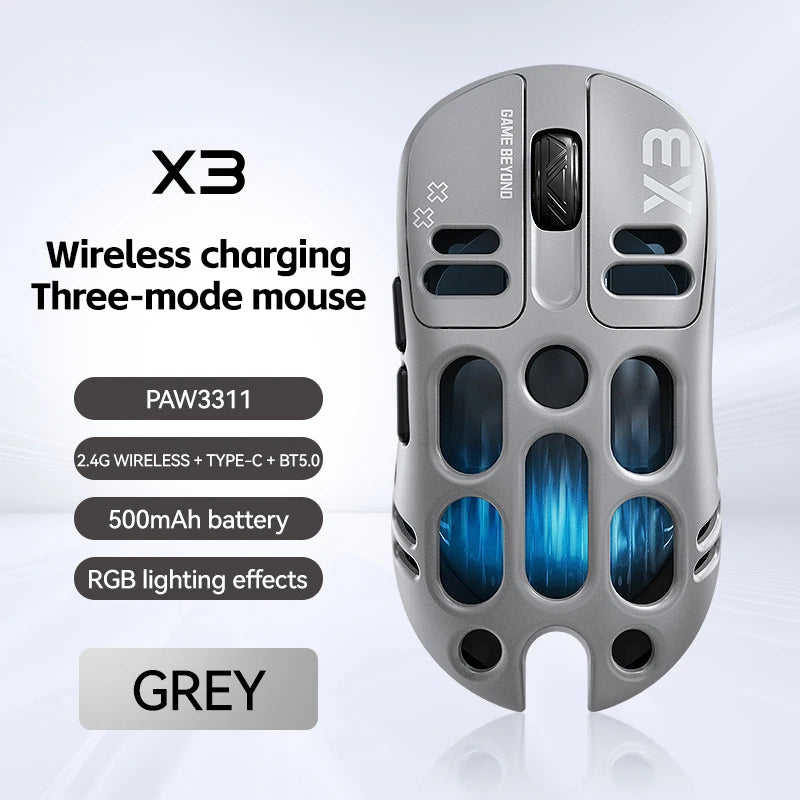 Kabellose Gaming-Maus X3 mit RGB Licht und PAW3311