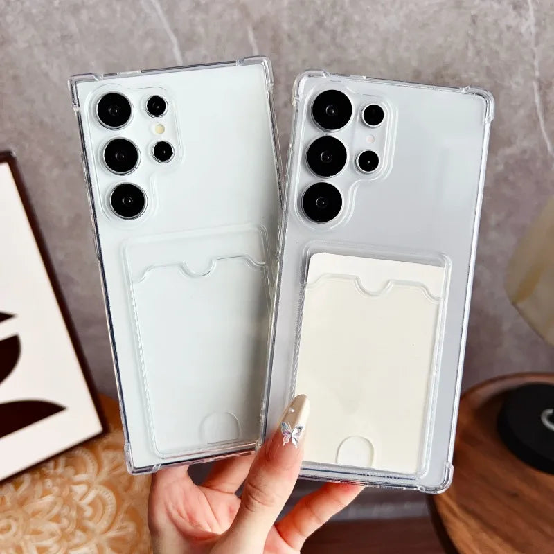 Luxus Soft Card Holder Hülle für Samsung Galaxy S25