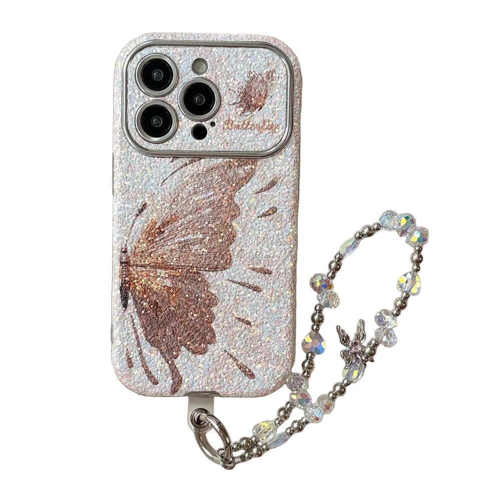 Schmetterling Hülle mit Perlenkette für iPhone 17
