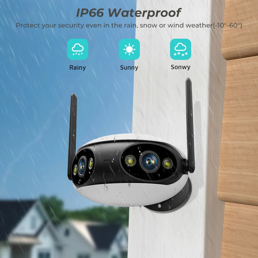 4MP 2K HD Dual-Lens WiFi Outdoor Camera