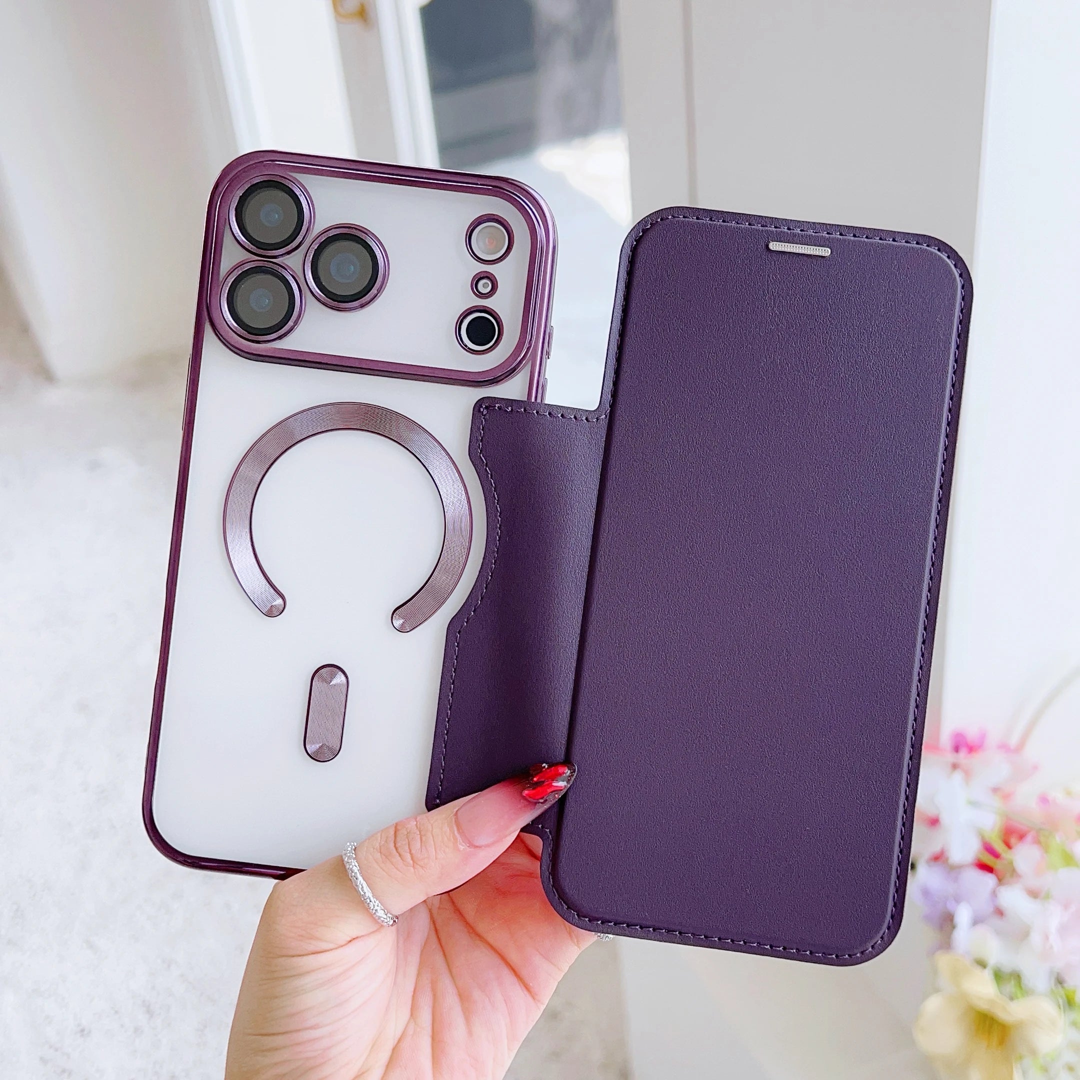 Lederhülle für iPhone 17 Pro Max mit Kartenfach