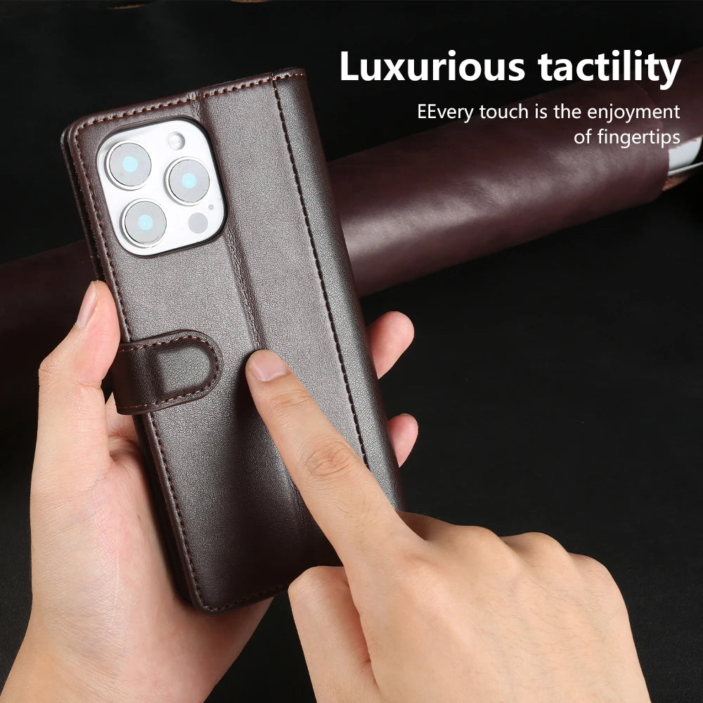 Echtleder Brieftaschenhülle für iPhone 17 Serie