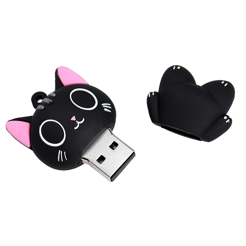 Mini Cartoon USB Stick 128GB Katze Schlüsselanhänger
