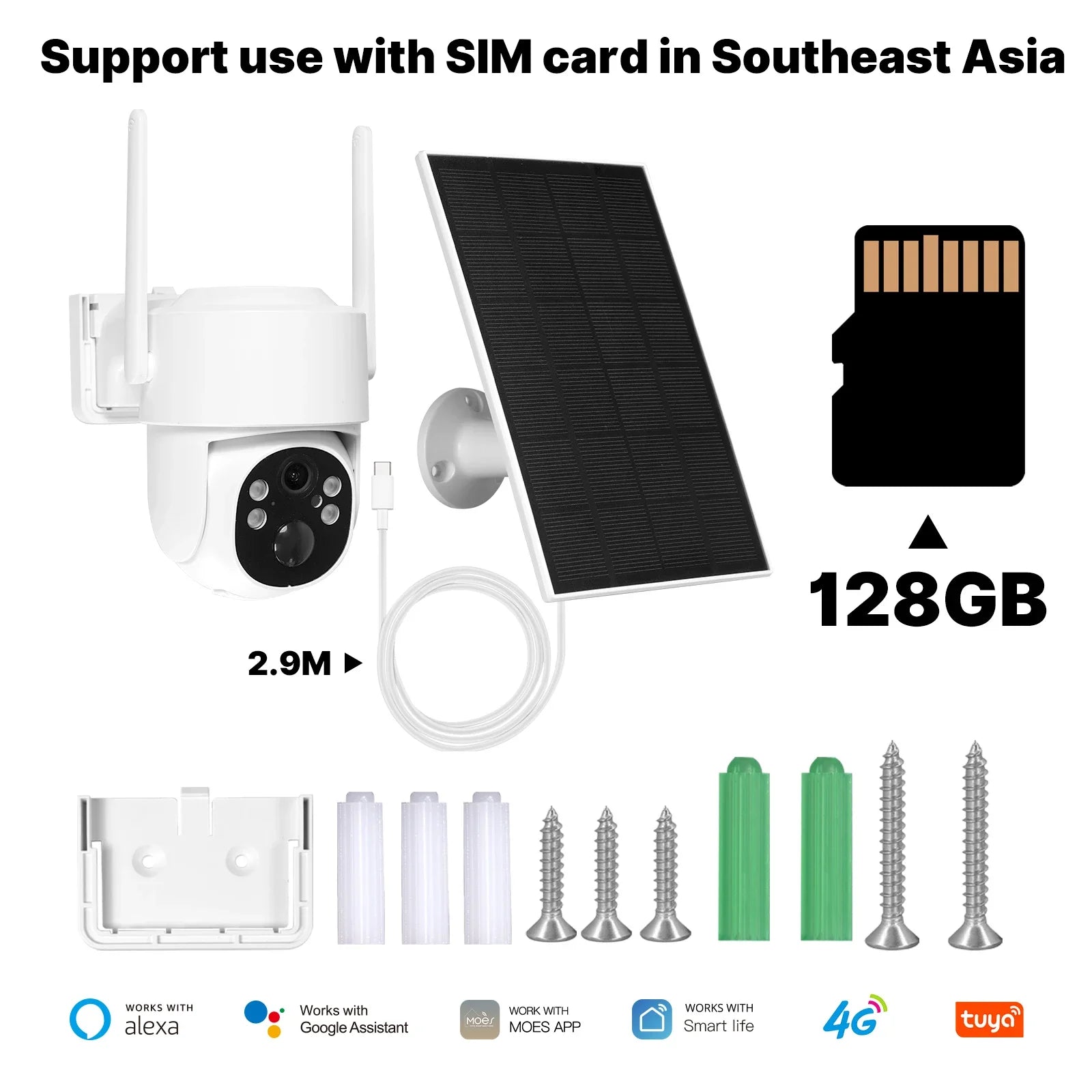 4MP Solar Überwachungskamera mit 4G WiFi & Farb-Nachtsicht