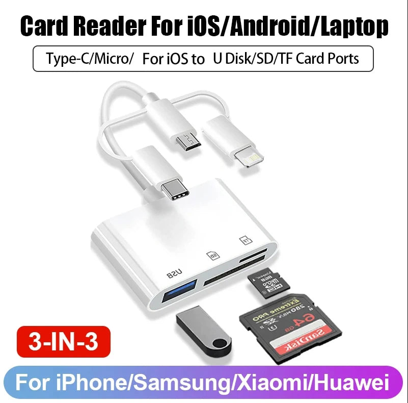 5-in-1 USB OTG Kartenleser Adapter für iPhone iPad