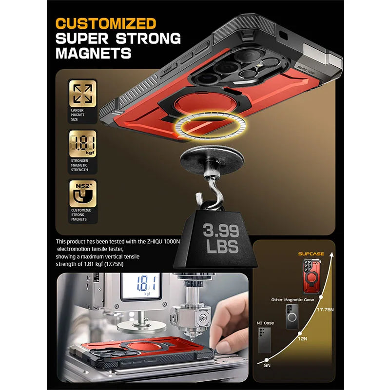 Robuste Magnet-Hülle mit Ständer für Galaxy S25 Ultra