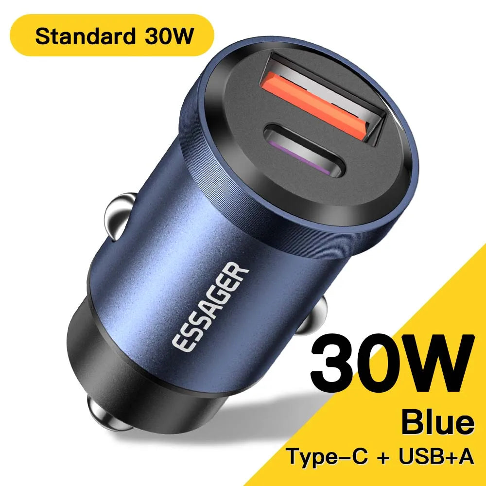 Essager 30W USB-C Autoladegerät Schnellladung QC PD