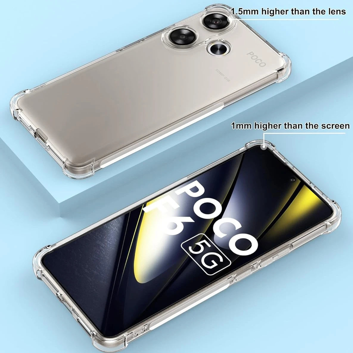 Stoßfeste TPU-Hülle für Xiaomi Poco F6 F5 X7