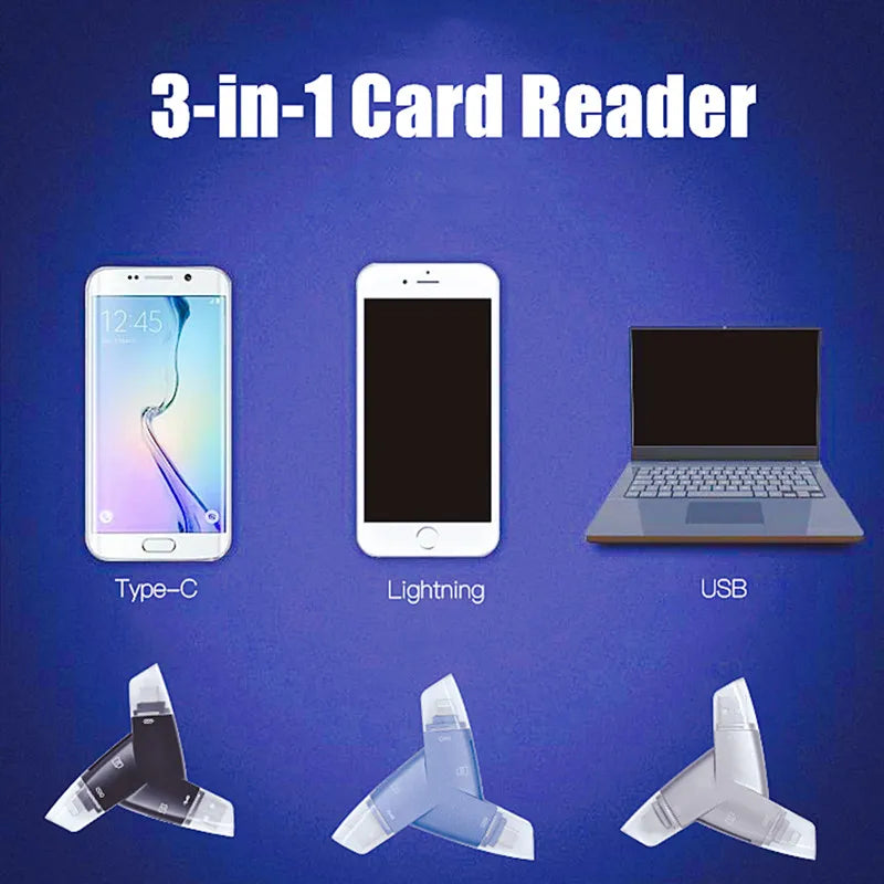 Mini SD TF Kartenleser OTG Lightning Typ-C Adapter