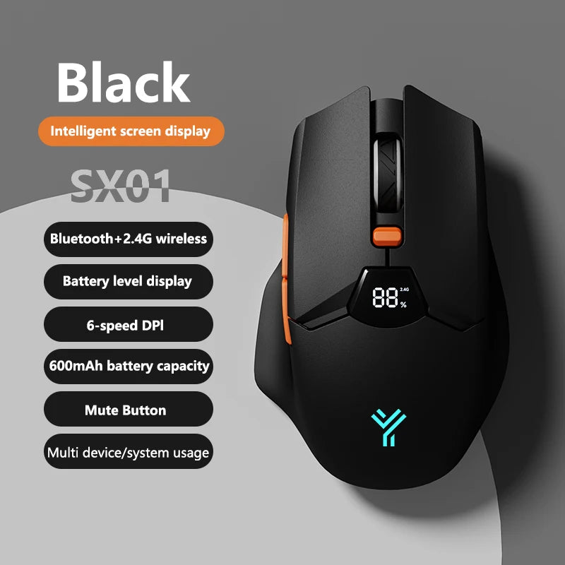 Gaming Bluetooth Maus mit Display & Silent Klicks