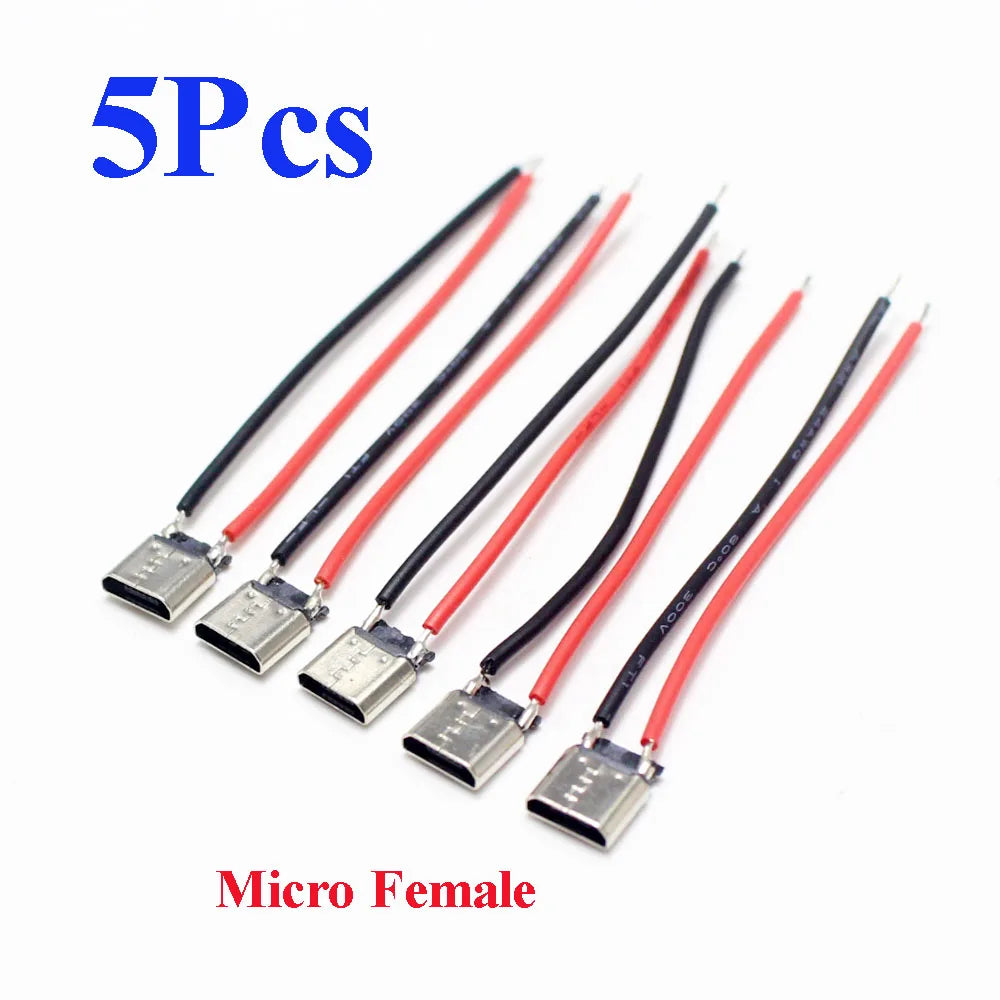 Micro USB Typ-C 2Pin Stecker Set