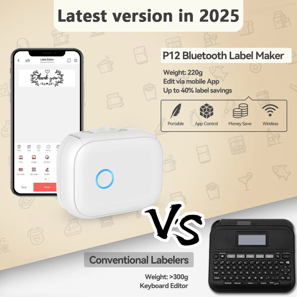 Marklife P12 Mini Bluetooth Etikettendrucker tragbar