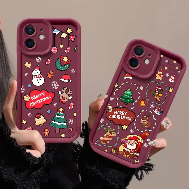 Pixel 9 8 Case Christmas Cartoon Silicone Full Protection Case