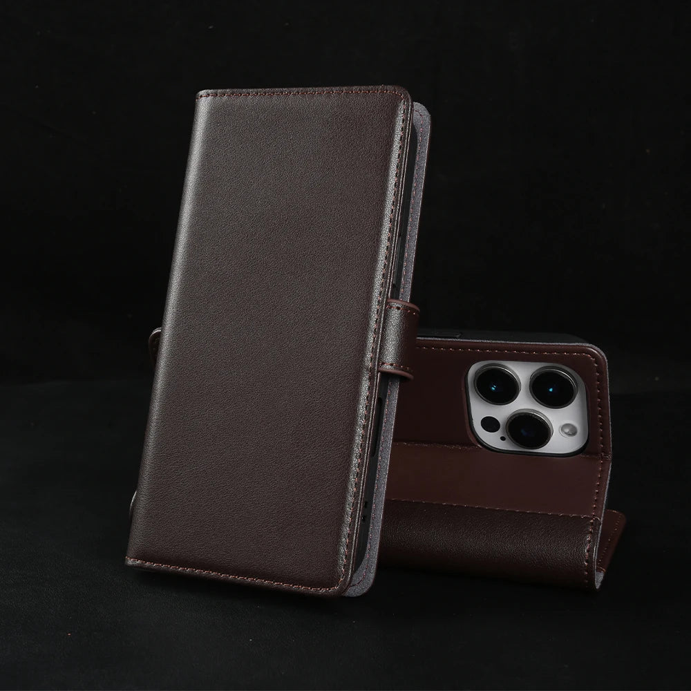 Echtleder Brieftaschenhülle für iPhone 17 Serie
