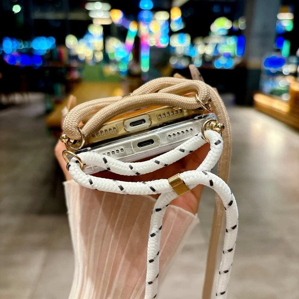 iPhone Kartenhülle mit Band – Klar & Praktisch