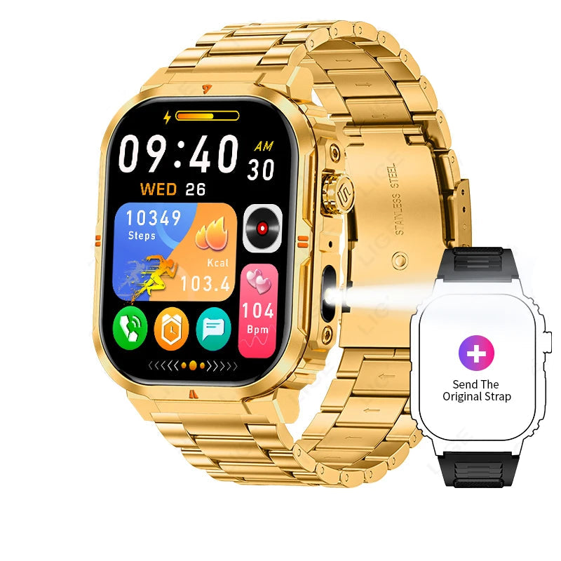 LIGE Outdoor Smartwatch with LED & BT Call 2024