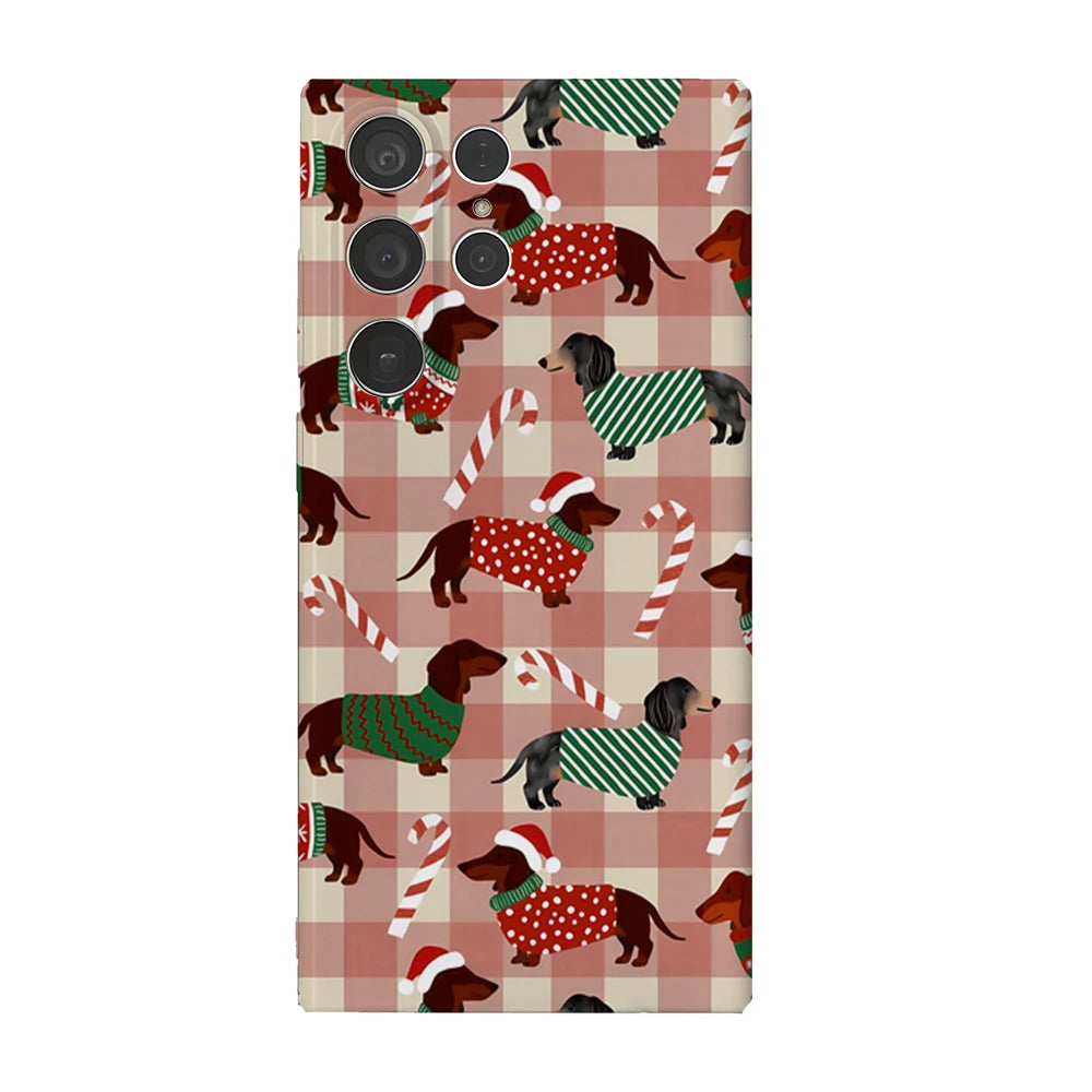 Weihnachts Dackel Handyhülle für Samsung S25