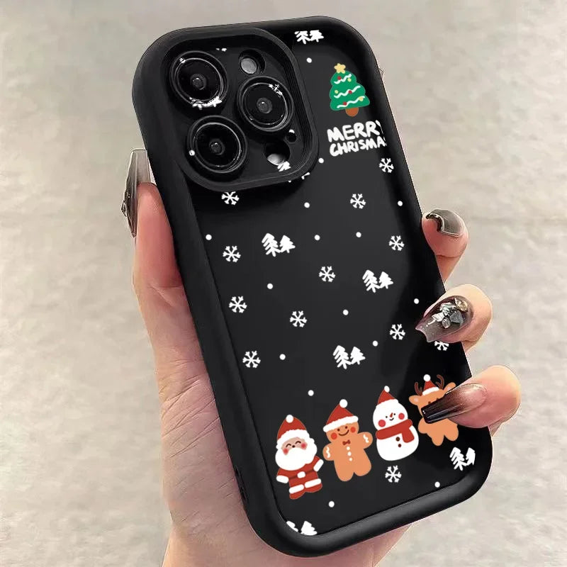 Weihnachtliche Silikonhülle mit Santa und Elch für iPhone 17 Pro Max