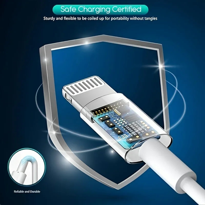 3er Set 6FT Datenkabel & USB Ladegerät