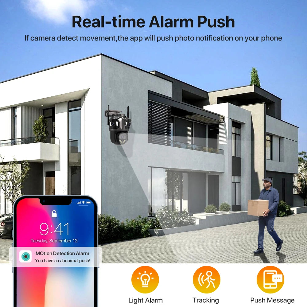 15MP 4K WLAN IP Kamera mit Drei Bildschirmen Outdoor