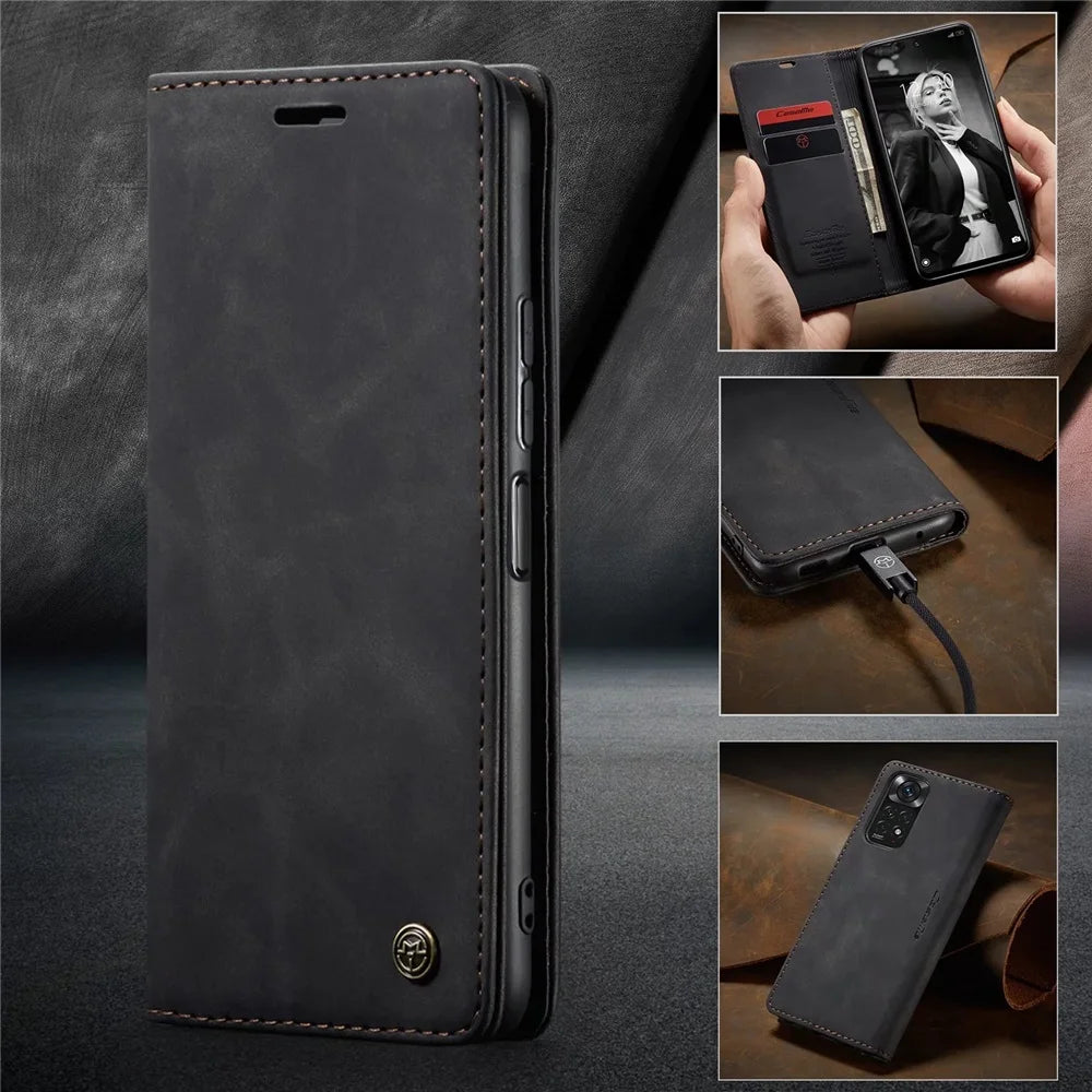 Matte Lederhülle für Xiaomi Mi 9T 10T 11T 12T Pro Lite 5G Redmi Note 8 9S 10 11 11S 12Pro Wallet Flip Cover Poco X5 F3 M3 Pro
