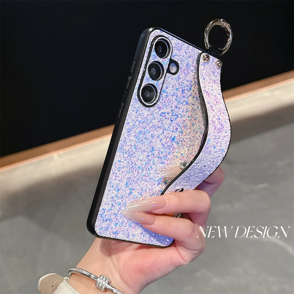 Glitzer Diamant Armband Hülle für Galaxy S25 Ultra