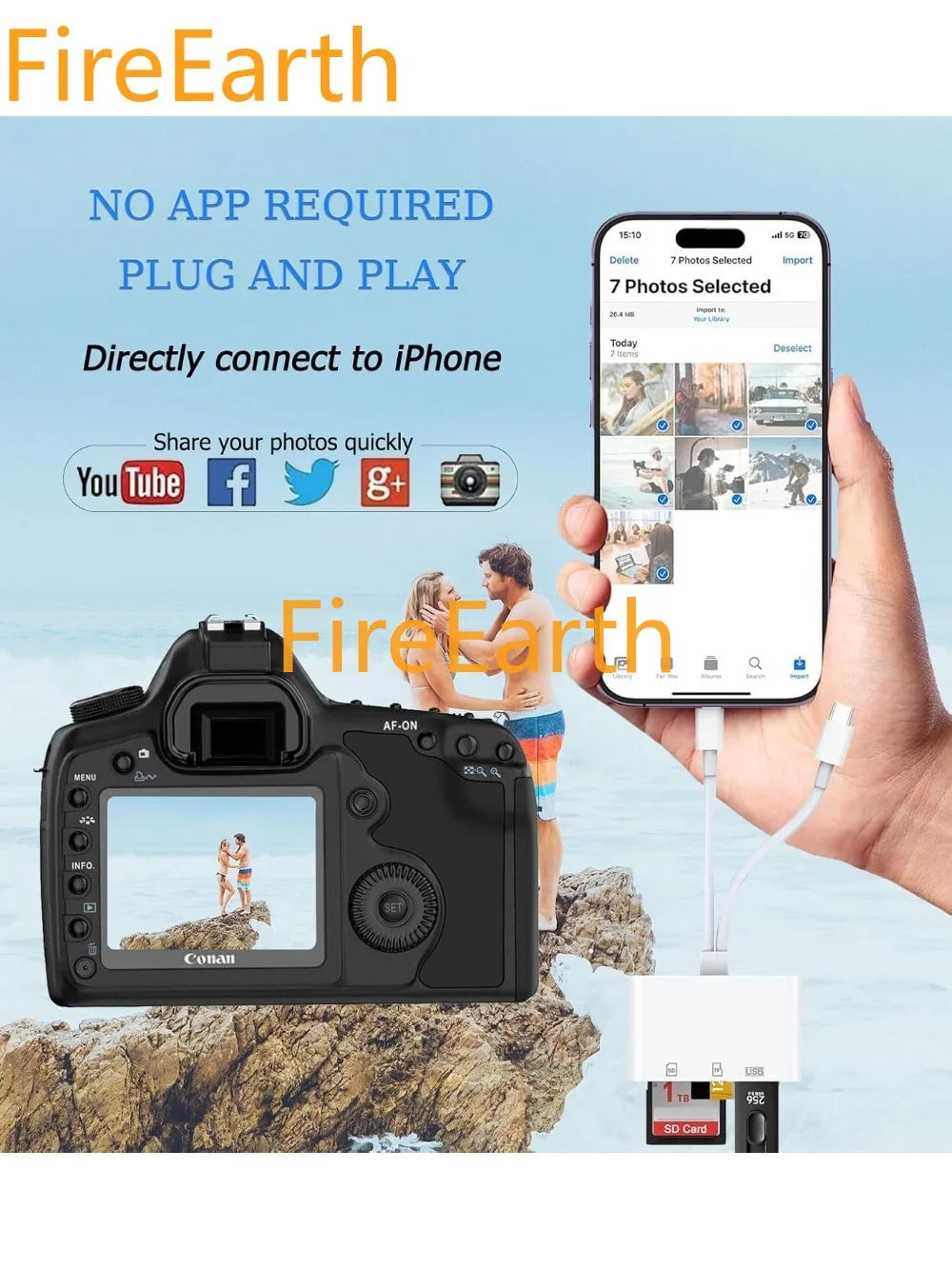 Dual-Port SD Kartenleser Lightning USB-C Adapter