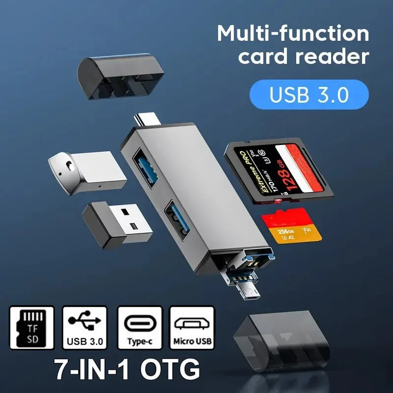 7-in-1 OTG Typ-C SD TF Kartenleser USB 3.0 Adapter