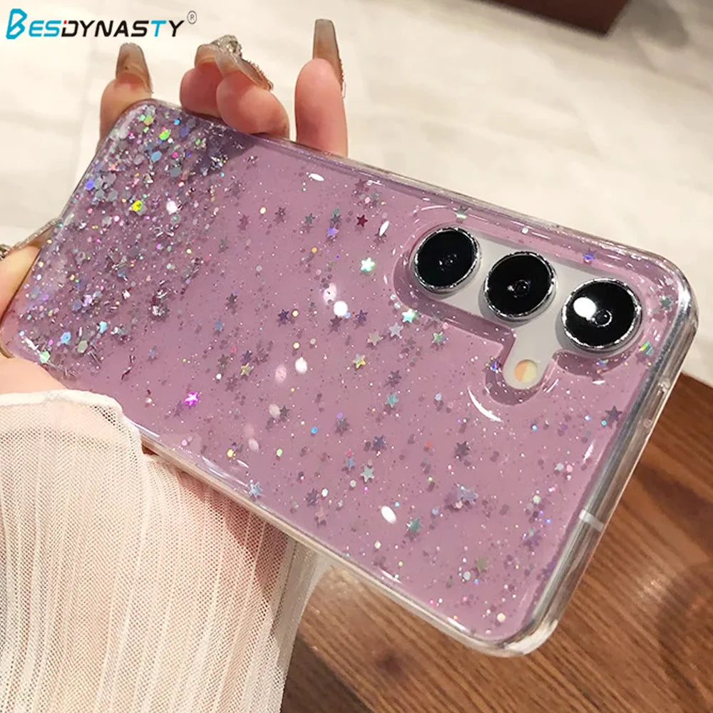 Glitzer Soft Silikon Clear Hülle für Samsung S25 Ultra