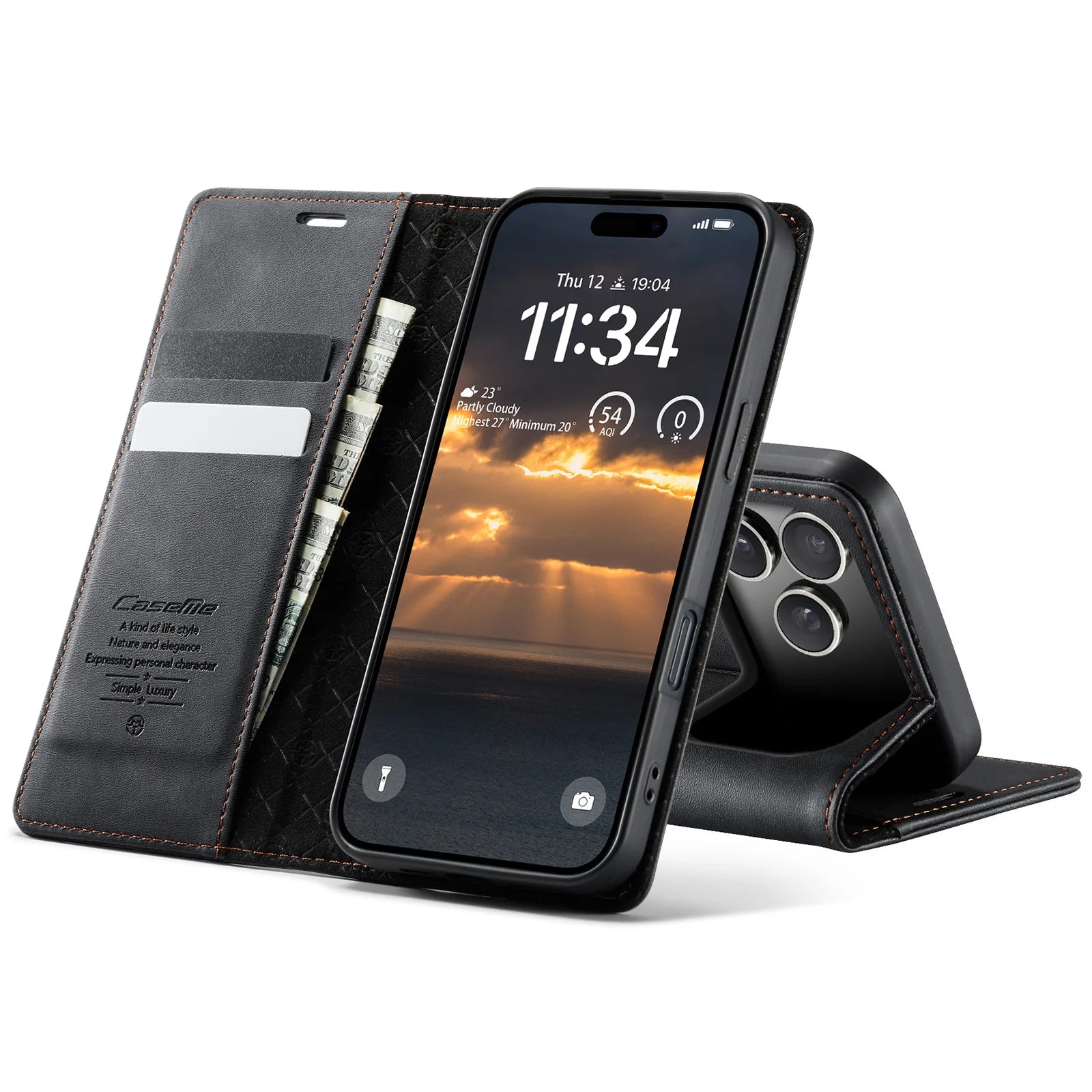 Magnetische Karten Leder Brieftasche für iPhone 17