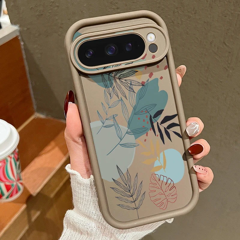 Blumen Silikonhülle für Google Pixel 9 Pro, Stoßfest