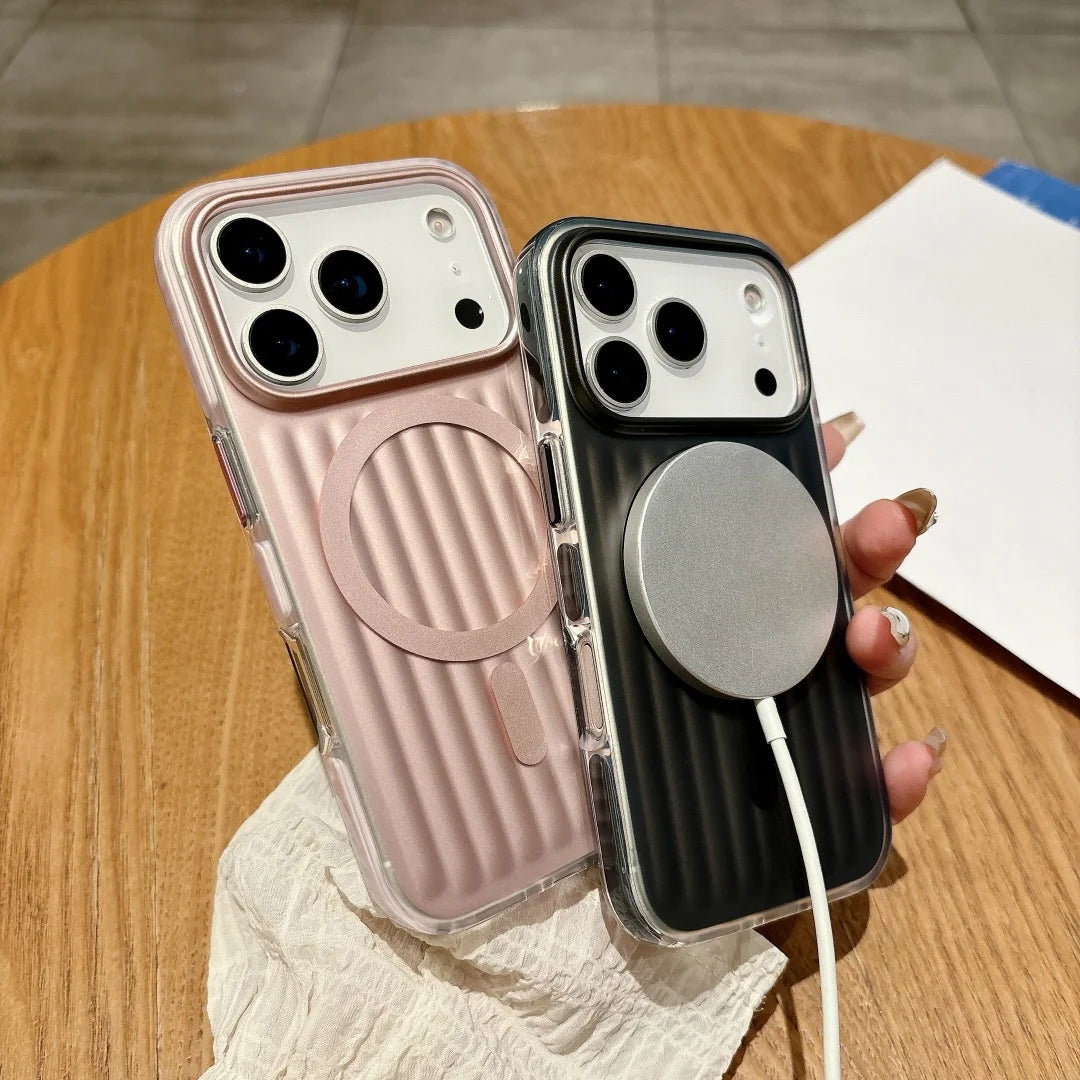 Luxuriöse Metall-Magnethülle für iPhone 17 Serie Matt