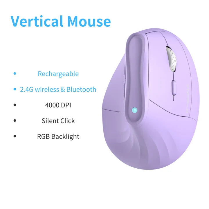 Vertikale Maus – Ergonomische Bluetooth Maus mit 4000 DPI für PC & Laptop