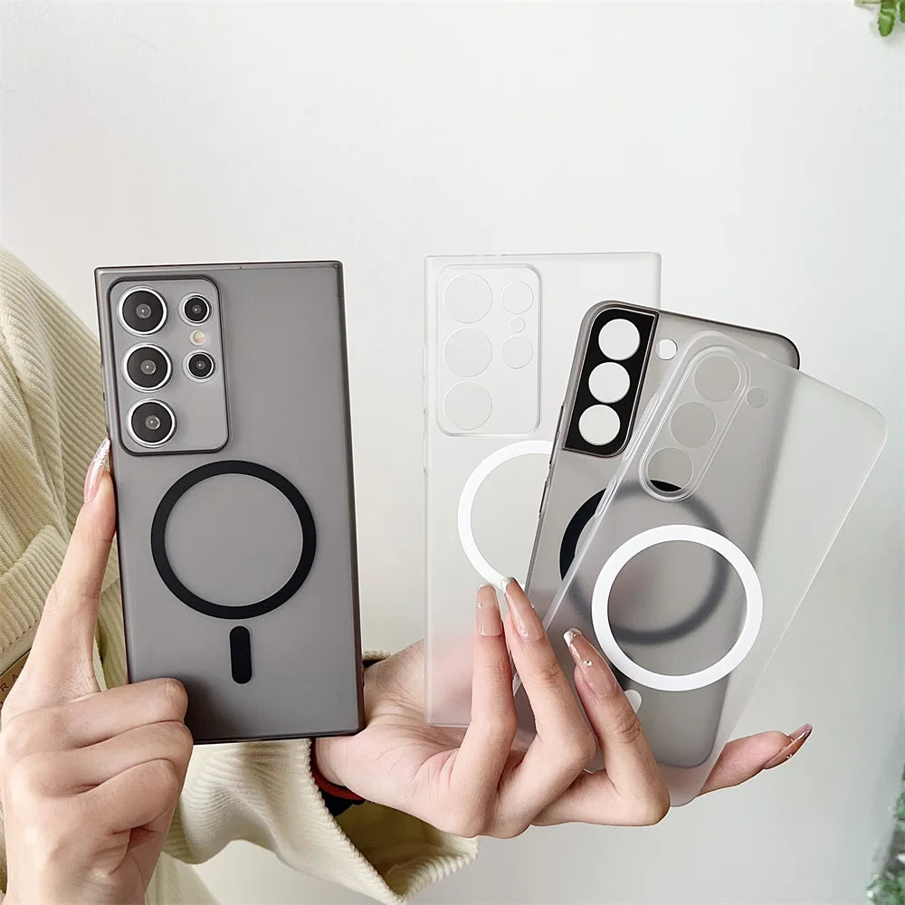 Matte transparente Magnethülle Samsung