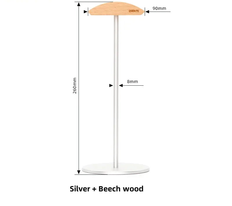 Minimalist headphone holder made of walnut wood