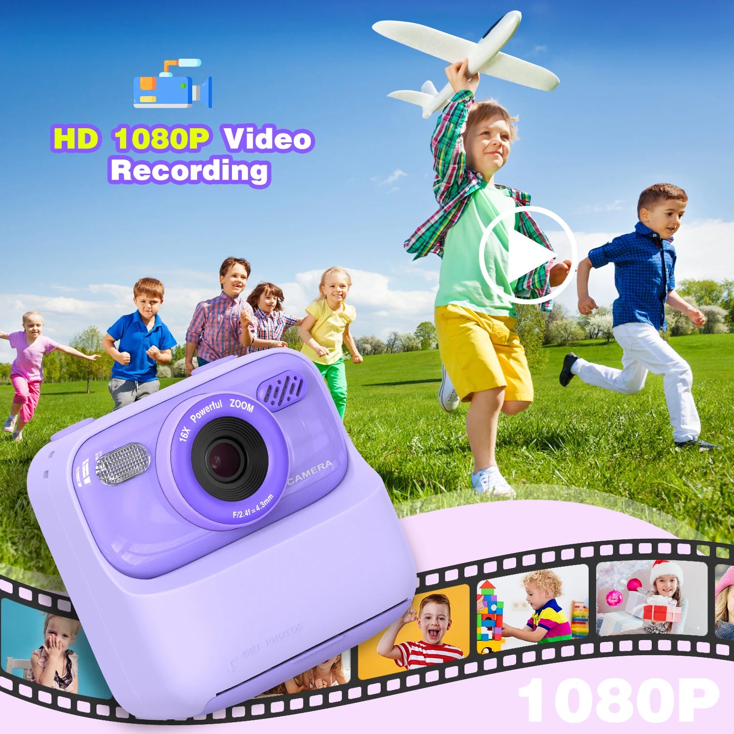 Kinder Sofortbildkamera HD Dual Kamera Selfie