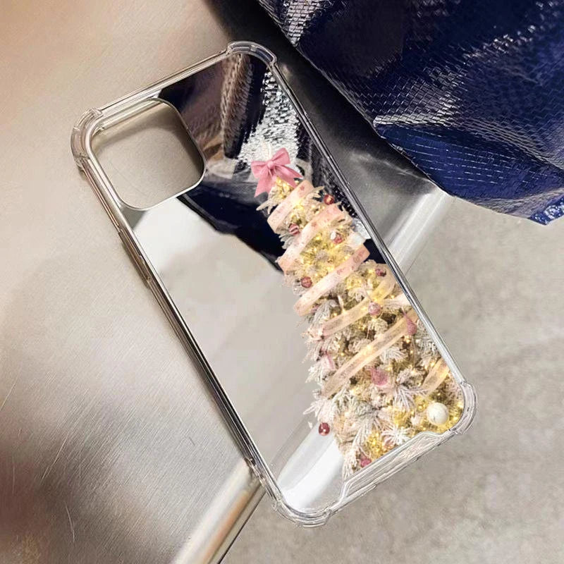 Weihnachtsbaum Muster Spiegel Hülle für Samsung S25