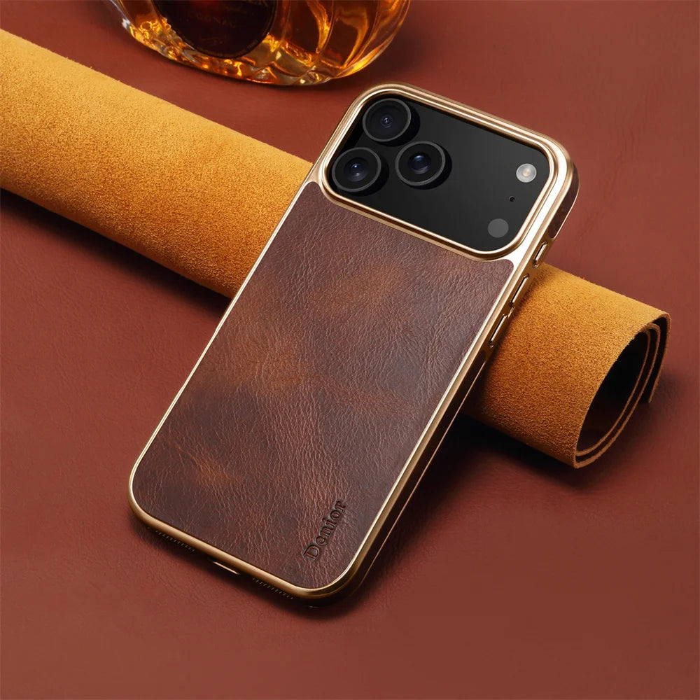 Luxus Echtledertasche für iPhone 17 Pro Max