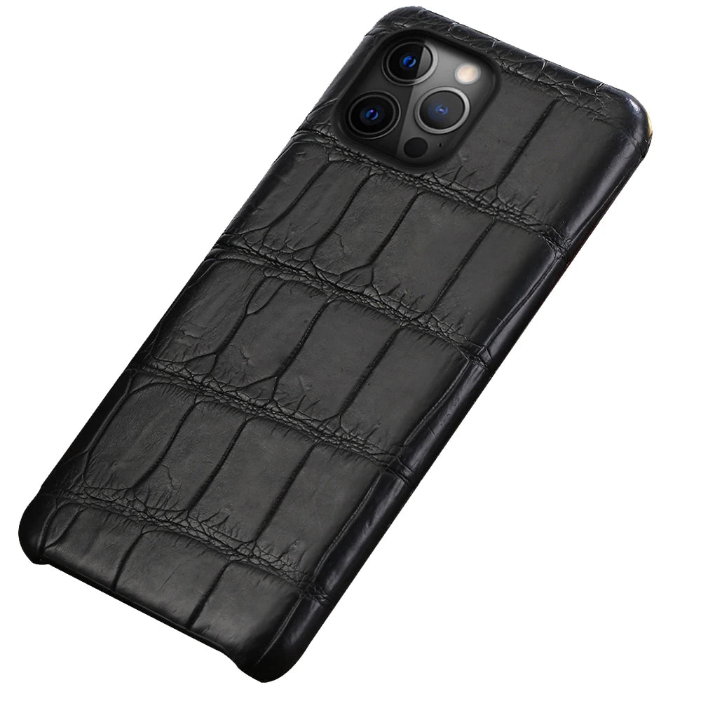 Natürliche Krokodillederhülle für iPhone 17 Pro Max